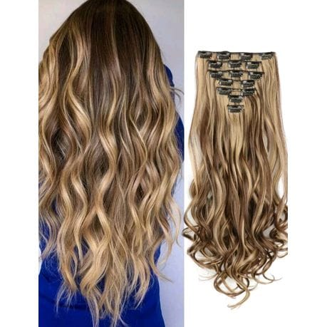 24 Inch Two Tone Blonde Clip In Extensions
